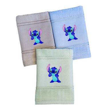 Imagem de Kit 3 Toalhas de boca Escolar Lavabo Bebê Dohler Stitch, BEGE AZUL E V
