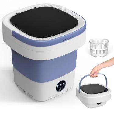 Imagem de Astarama Máquina De Lavar Portátil, Mini 12 Litros Atualizada Com Cesto Centrifugação, Lavadora Dobrável Para Limpeza Roupas Íntimas, Bebê, Meias E Itens Pequenos, Apartamentos, Dormitórios, Trailer