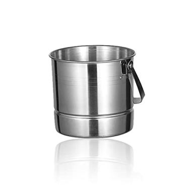 Imagem de balde de vinho Baldes de gelo aço inoxidável isolados com balde alça portátil e confortável, ideal para bar coquetéis, festas, vinho relaxante, champanhe Refrigerador de cerveja(1L)