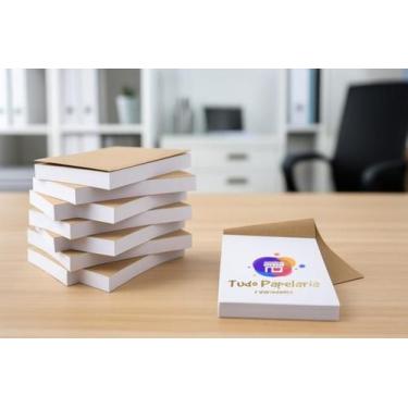 Imagem de 50 Blocos de 50 folhas 7x10cm sem impressão comanda bar, anotação, ras