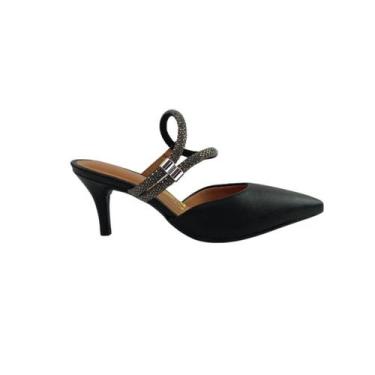 Imagem de Sapato Feminino Vizzano 1185.1138 Pelica Strass, Preto, Black diamond,