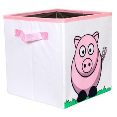 Imagem de Caixa Organizadora de Brinquedos Estampada 28x30x28cm BICHINHOS - Orga