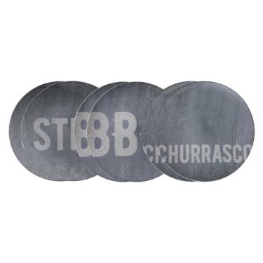 Imagem de Kit Prato Raso Tramontina Churrasco Stone Em Porcelana 28 Cm 06 Peças
