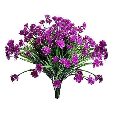 Imagem de Flores artificiais 6 peças decoração de casa flores brancas de enchimento flores artificiais