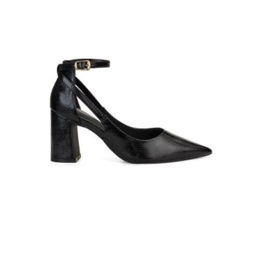 Imagem de Scarpin Clássico Bebecê Salto Bloco, Preto, 36