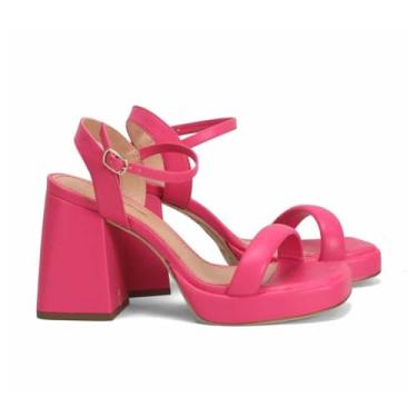 Imagem de Sandália pink meia pata tira fluffy estrututrada - 38