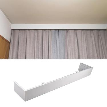 Imagem de Caixa de cortina de alumínio, suporte de teto de 2,7 m, placa de sanefa cega com parafusos, capa de trilho de cortina elegante, painel de decoração longo para tratamento de janela