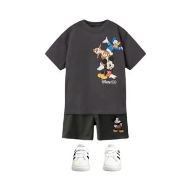Imagem de Conjunto De Verão Para Crianças Com Estampa Do Mickey, Camiseta De Man