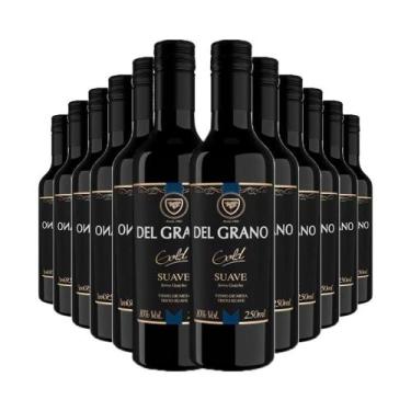 Imagem de Kit 12 Mini Vinho Del Grano Tinto Suave 250ml