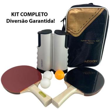 Imagem de Kit Raquete Ping Ping Rede Retratil Tenis Mesa Conjunto Completo Trein