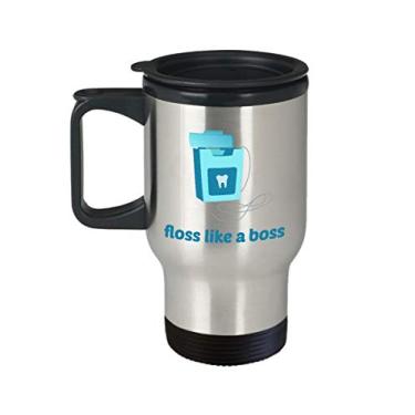 Imagem de Caneca de viagem Floss Like A Boss – Caneca de chá divertido com isolamento térmico de café de cacau quente – ideia de de Natal