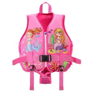 Imagem de Jurmickey Colete de natação infantil, colete de natação infantil para crianças, boias para crianças de 9 a 27 kg com alça de segurança ajustável, P-GG para meninos e meninas de 2 a 9 anos (sereia