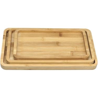 Imagem de Jogo 3 Bandejas Para Servir Home&Co Retangular Bambu Natural