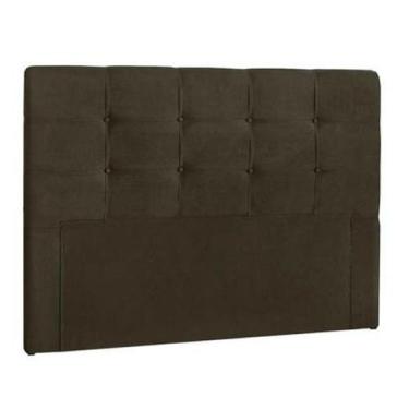 Imagem de Cabeceira estofada casal luiza cama box Queem 160cm capitonê suede mar