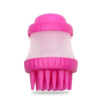 Imagem de Escova Dispenser Pet Pente Banho Cachorro Shampoo Cao Silicone Tosa ma