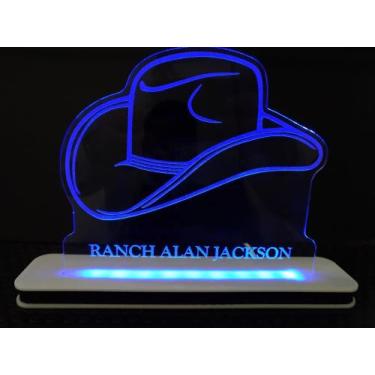 Imagem de Luminária Decorativa com LED Cowboy Chapéu - Hobbies do Ofício, Branco
