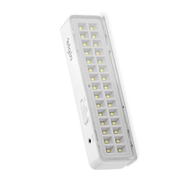 Imagem de Kit 10 Luminárias De Emergência 30 Leds 2W Bivolt Elgin, BRANCO-FRIO, 