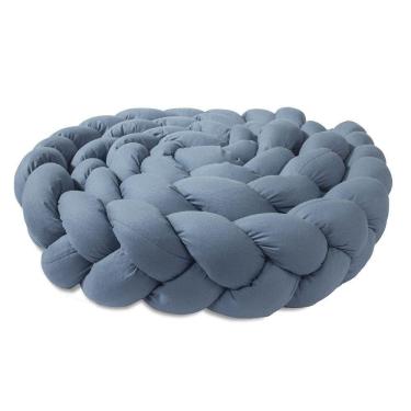 Imagem de Trança Protetora Para Berço E Cama Percal 200 Fios Liso - Cinza Jeans