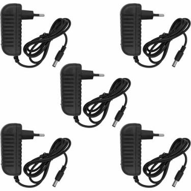 Imagem de Kit 5 fonte de alimentação 5a 60w biv 12v com led conector p4 galaxy