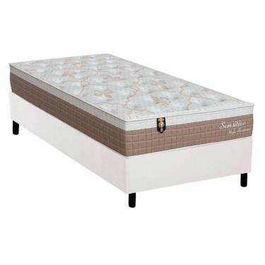 Imagem de Conjunto Box Box Solteiro: Colchão Molas Orthoflex Ensacadas Masterpocket Sensitive + Base Crc Courano White(96x203)