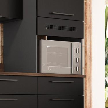 Imagem de Paneleiro Em Aço Para Forno 2 Portas 1 Gaveta Itatiaia Exclusive D Preto Matt/grafite