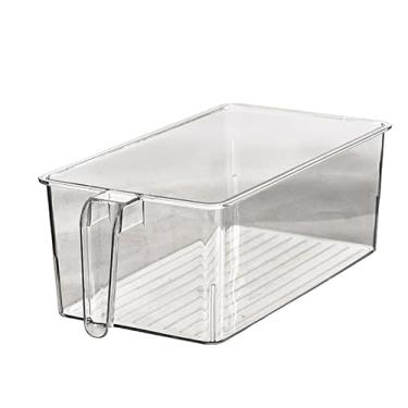 Imagem de Organizador De Geladeira Com Alça Em Acrílico Transparente 28x14x9cm - Praticidade E Organização Para Alimentos - Wincy - OGC01164