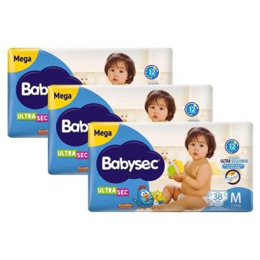 Imagem de Kit 3 Fraldas Babysec Galinha Pintadinha Ultrasec Mega Tamanho M 38 un