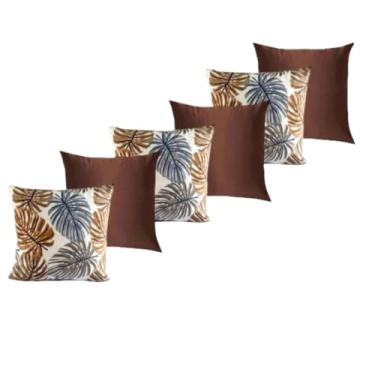 Imagem de ALMOFADAS CHEIAS COM ENCHIMENTOS PARA QUARTO SALA OU SOFÁ (COSTELA AZULcTABACO)