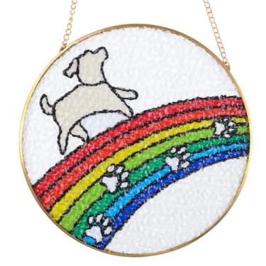 Imagem de HACRAHO Ponte de arco-íris de vitral, presentes de memorial para animais de estimação, protetor solar, ponte de arco-íris, presente de luto, lembrança de luto, decoração de casa