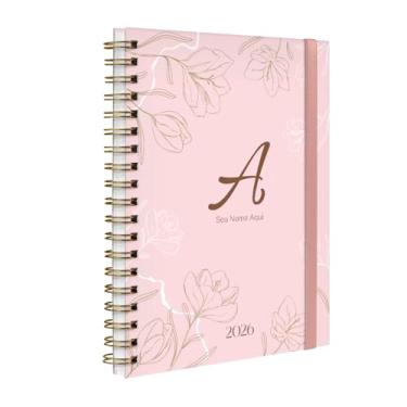 Imagem de Agenda Planner Semanal Plus 2026 Personalizada Sunny Flower Rosa Claro