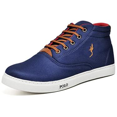 Imagem de Tenis Sapatenis Masculino Casual Botinha Cano Alto Confortavel Variedade Estiloso Leve Macio Variedades de Cores Exclusivo SAP7800, ORIGINAL Polo Blu (Vermelho, BR, Adulto, Numérico, 44)