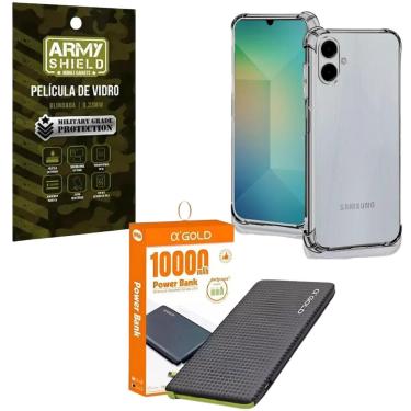 Imagem de Capa Transparente Para Galaxy A06 + Power Bank 10000 + Pel