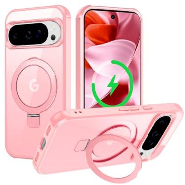 Imagem de Casehas Capa para Google Pixel 9 Pro XL, [Suporte magnético invisível] [compatível com MagSafe] [Proteção contra quedas de grau militar] Capa protetora traseira translúcida fina fosca à prova de