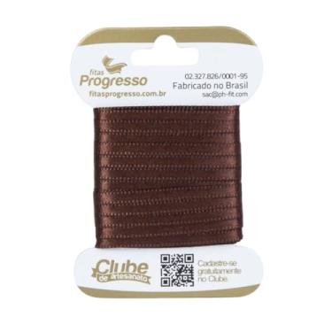 Imagem de FITA CETIM DUPLO T900/000 4 mm COR 340 MARROM CAFÉ CTL 10 metros