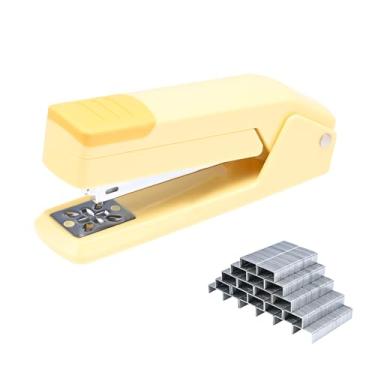 Imagem de M&G Bonito grampeador giratório de braço oscilante com 1000 grampos, grampeador de mesa de rotação de 360 graus, capacidade para 25 folhas, sem atolamento, grampeador de mesa para encadernação de