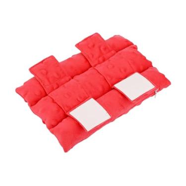 Imagem de Zialofi Almofada de alça para tipoia de braço, almofada de pescoço fácil de colocar no cotovelo, gesso para lesões no pulso, suporte de braço confortável, de, Vermelho