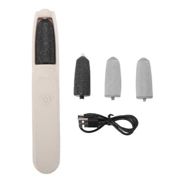 Imagem de Jectse Removedor de Calos de Arquivo de Pedicure Elétrico, Moedor de Pés Portátil Suave para Pele Dura, Várias Opções de Velocidade, Bateria Embutida de 400mAh, Branco, Recarregável Com 3 (Ouro branco)