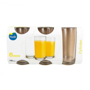 Imagem de Jogo de Copos Long Drink Cylinder 350ml 6 Unidades - Nadir 7600