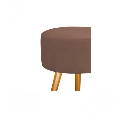 Imagem de Decoração de Sala Puff Redondo Pé Palito Suede Marrom