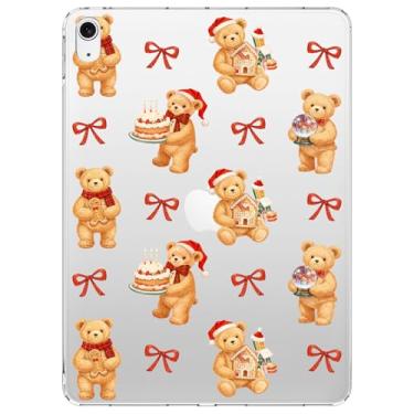 Imagem de VibrantFruitique Capa feminina para iPad Air 11 polegadas, M3 (2025)/M2 (2024), iPad Air 5ª/4ª geração 11 polegadas, capa transparente de urso kawaii, fina, leve, antiarranhões, com amortecedor de