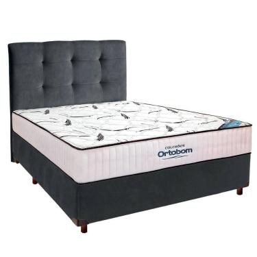 Imagem de Box Bau Blindado Preto + Colchão Queen High Foam Ortobom