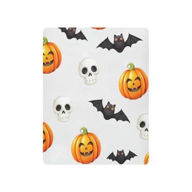 Imagem de JUZIHAI Lençol de berço de Halloween para meninos e meninas, lanternas felizes de Halloween, macio, elástico, respirável, capa de colchão para berço padrão e cama infantil, 99 x 68 cm