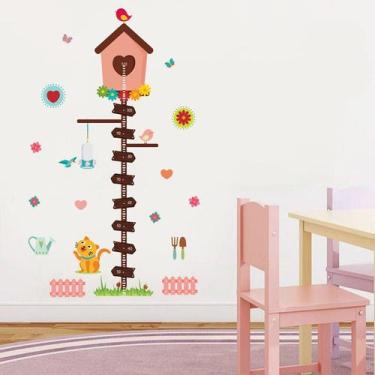 Imagem de Régua de Crescimento Infantil Casa de Passarinhos - TaColado.