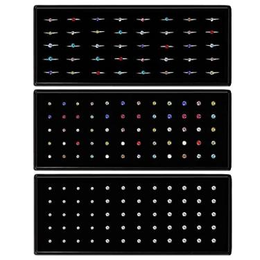 Imagem de OMAIGAR 3 caixas 120 peças de piercing de nariz, 40 peças de argolas de nariz, piercings de nariz de aço inoxidável, joias corporais, com pacote bonito, Metal, Zircônia