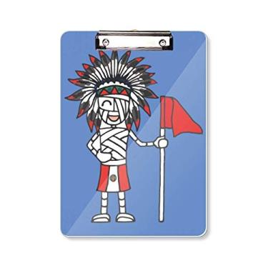 Imagem de Prancheta de prancheta com bandeira vermelha para múmia de futebol peruano, placa de apoio A4