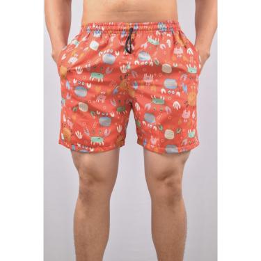 Imagem de Shorts Praia Masculino Crabs - Laranja