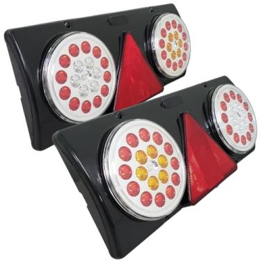 Imagem de GF, Par Lanterna Carreta Luz Led Traseira Caminhão 24voltz Universal Iluminação Traseira