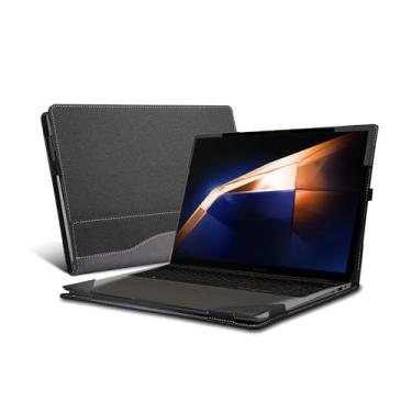 Imagem de Capa de laptop para Samsung Galaxy Book 3 Pro/Galaxy Book 3 Pro 360/Galaxy Book 3 Ultra 16" capa removível de couro PU (cinza preto)