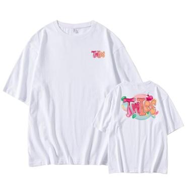 Imagem de T-wice Camiseta Ready to Be Merch Camisetas estampadas K-pop Support Contton gola redonda manga curta, Branco 2, XXG