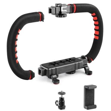 Imagem de Zeadio Estabilizador de câmera para smartphone, equipamento de vídeo portátil, compatível com todas as câmeras, filmadoras, câmeras de ação, DSLR e para todos os smartphones iPhone e Android